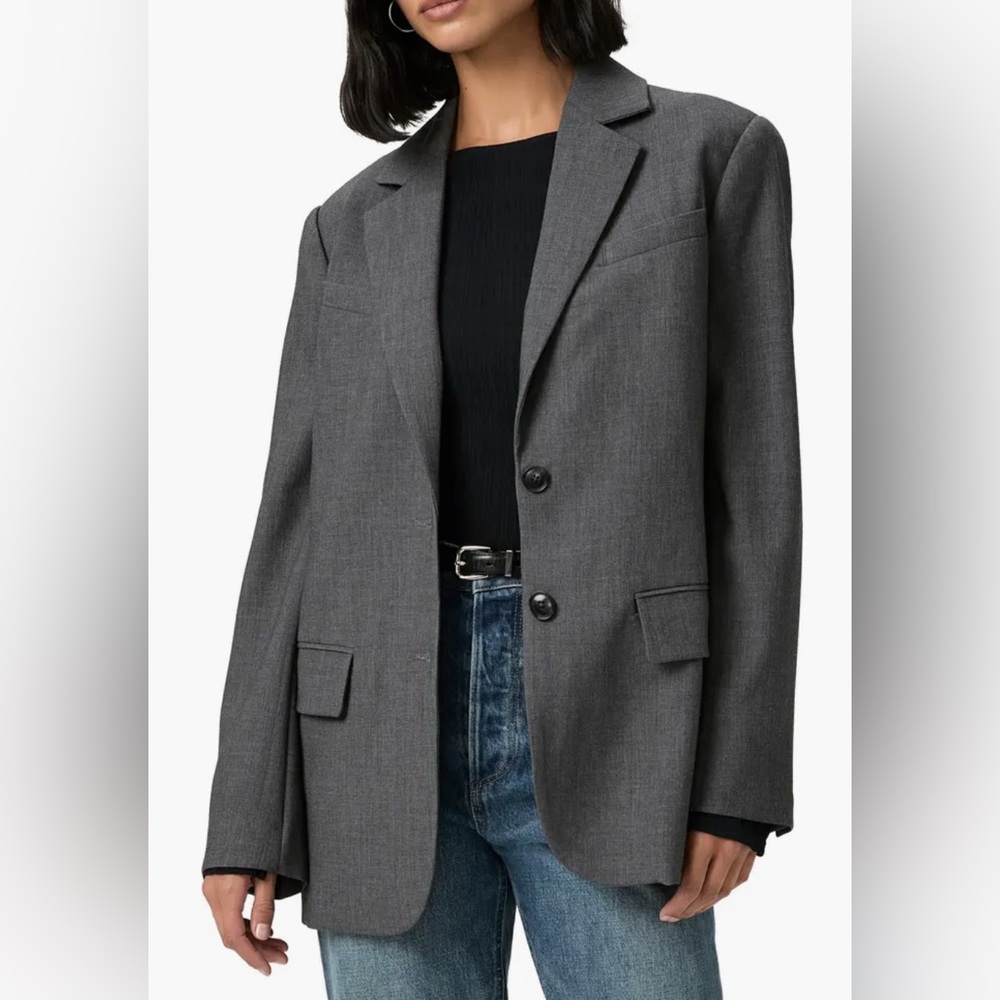 PAIGE Sarto Charcoal Gray Blazer
